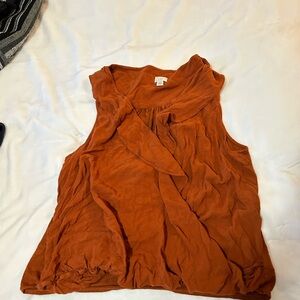 H&M Rust Orange Sleeveless Blouse